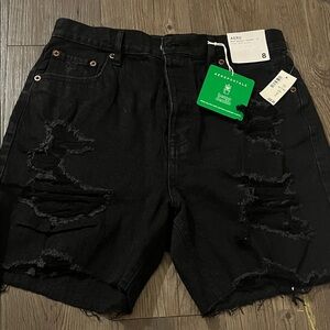 Aeropostale Distressed Black Jean Shorts